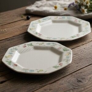 Independence Ironstone OLD ORCHARD 2 Bread Plates  Vintage Japan *